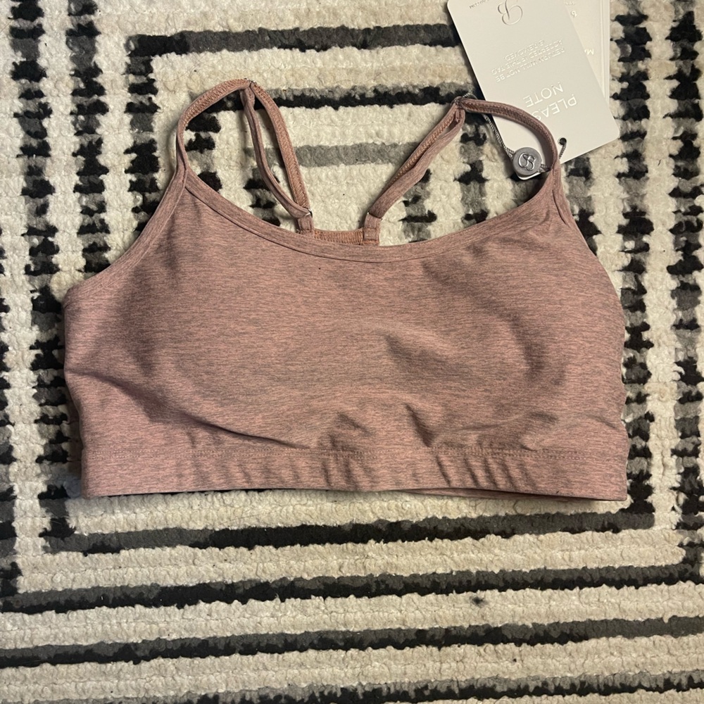 Bombshell Sportswear relax sports bra in sand dune size LARGE NWT
